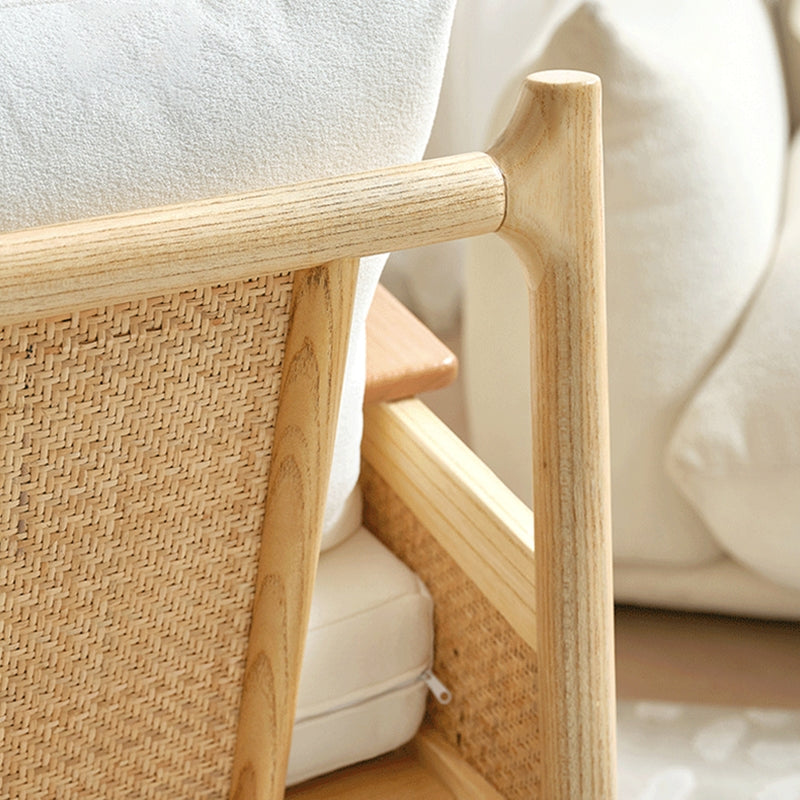 29.92" Wide Velvet Arm Chair Solid Wood Arms Included Chair for Bedroom