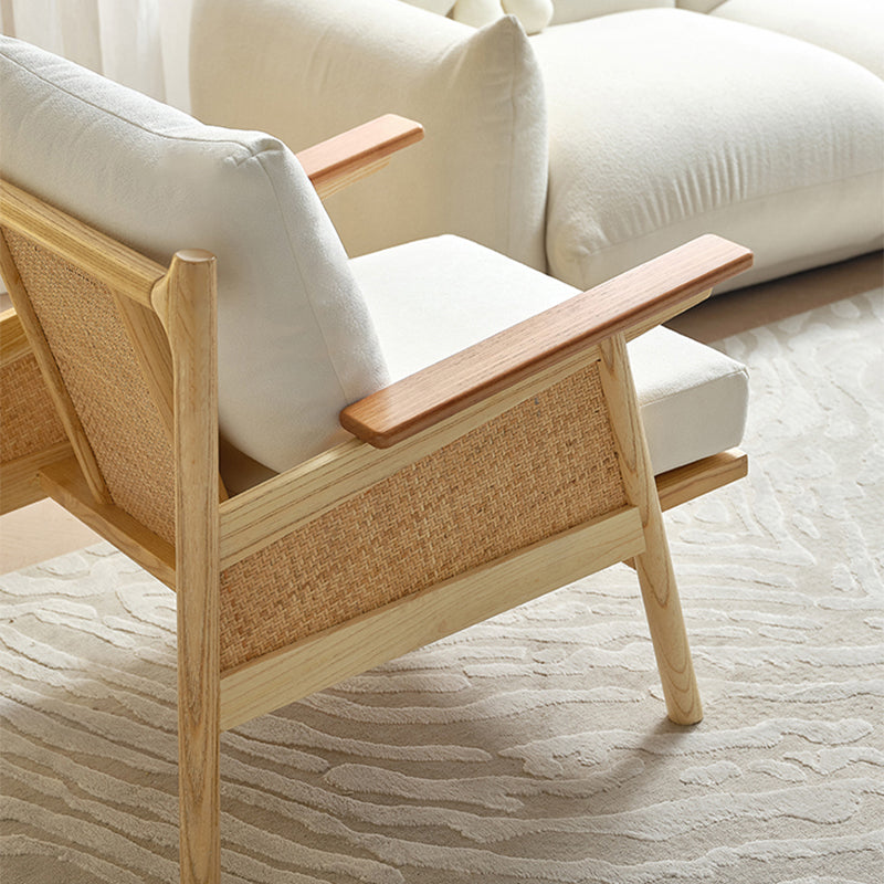 29.92" Wide Velvet Arm Chair Solid Wood Arms Included Chair for Bedroom