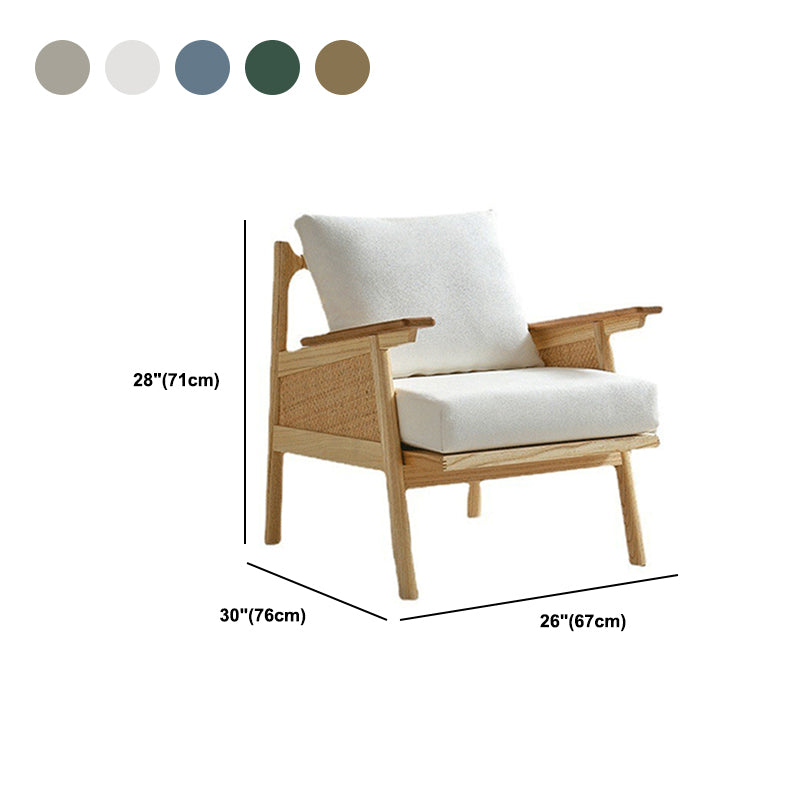 29.92" Wide Velvet Arm Chair Solid Wood Arms Included Chair for Bedroom