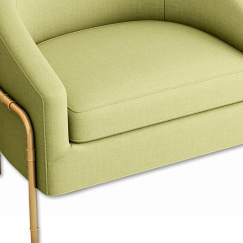 23.62" Wide Linen Barrel Chair Arms Included Barrel Accent Chair with Basic Four Leg