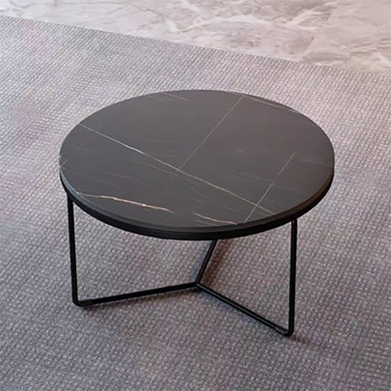 Round Slate Coffee Table Minimalist Coffee Table for Living Room