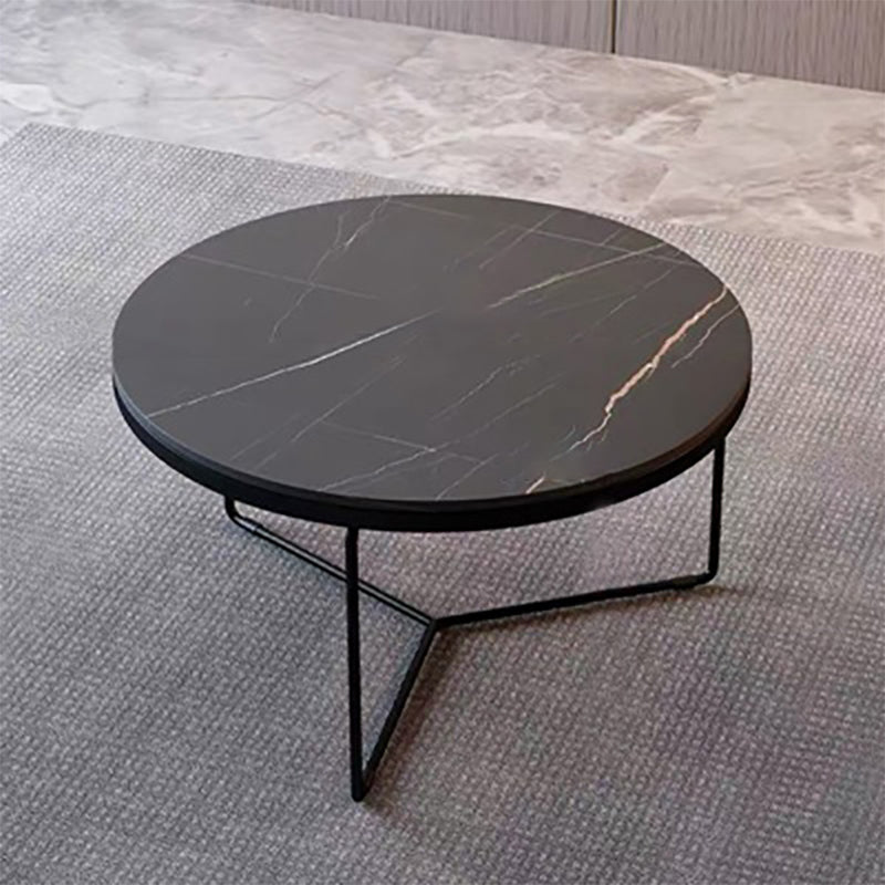 Round Slate Coffee Table Minimalist Coffee Table for Living Room