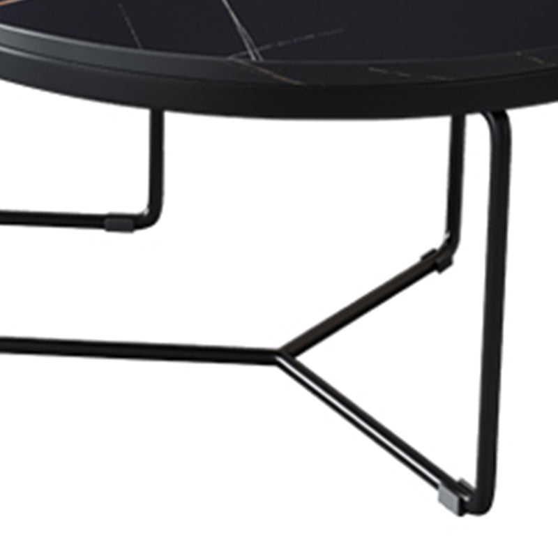 Round Slate Coffee Table Minimalist Coffee Table for Living Room