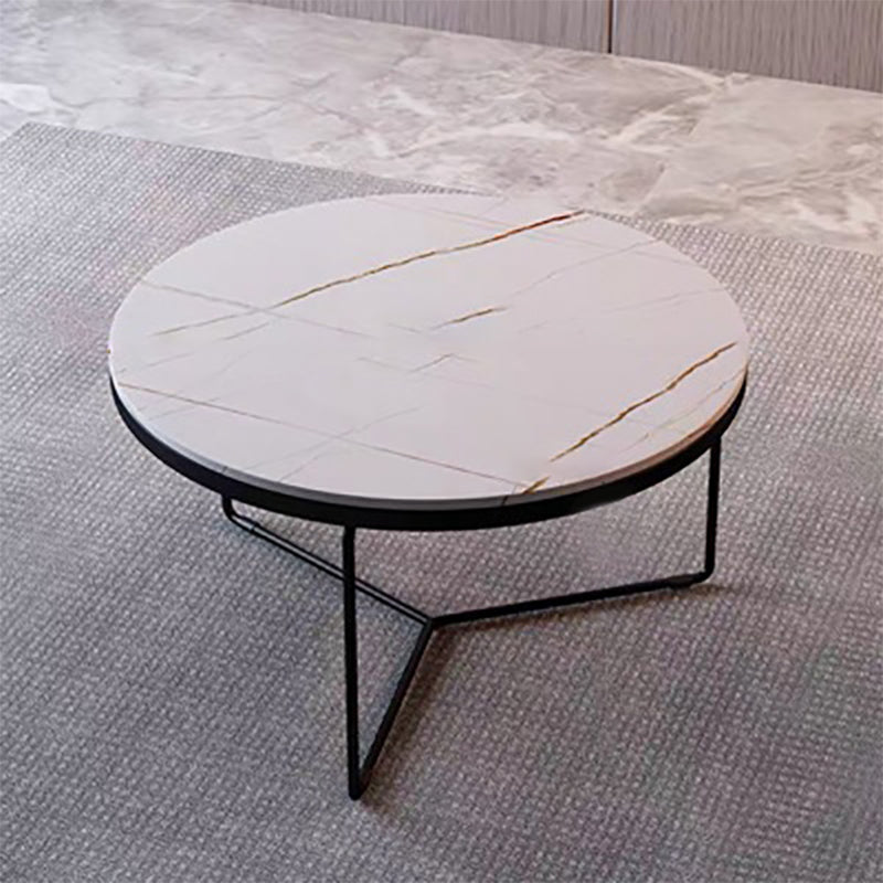 Round Slate Coffee Table Minimalist Coffee Table for Living Room