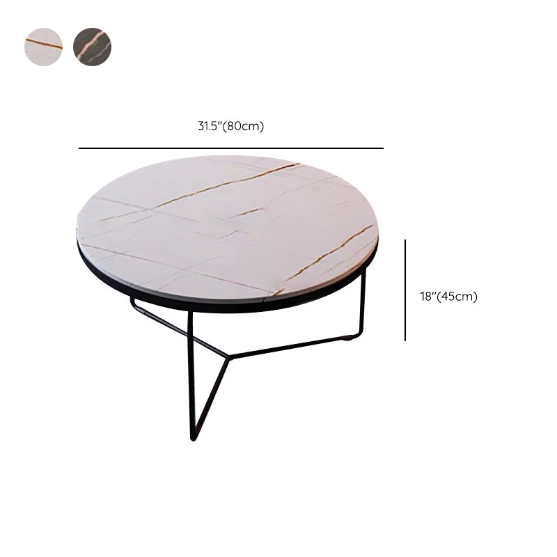 Round Slate Coffee Table Minimalist Coffee Table for Living Room