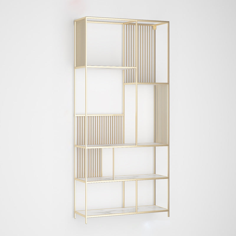 Glam Vertical Open Book Shelf Metal Etagere Shelf Bookcase for Office