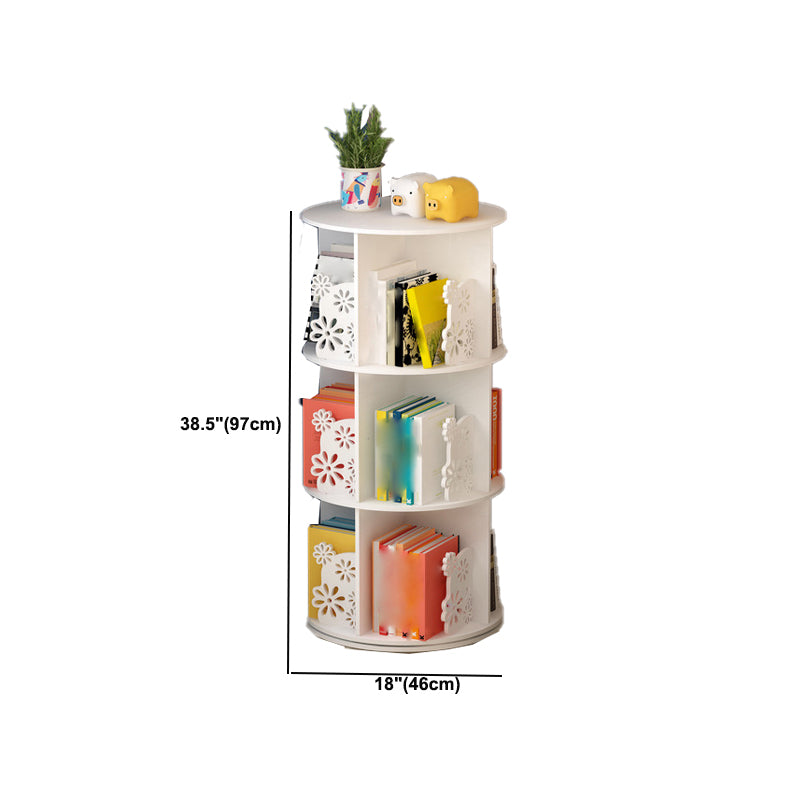 Contemporary Bookcase White Engineered Wood Vertical Shelf Bookcase