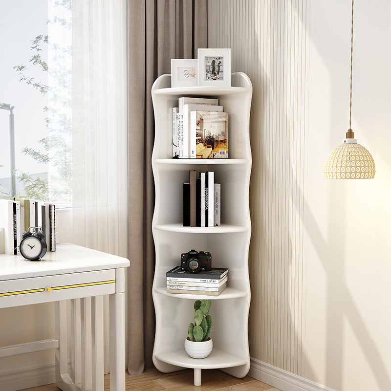 Rubber-Wood Bookshelf Closed Back Bedroom Modern Bookshelf 16" W X 63" H