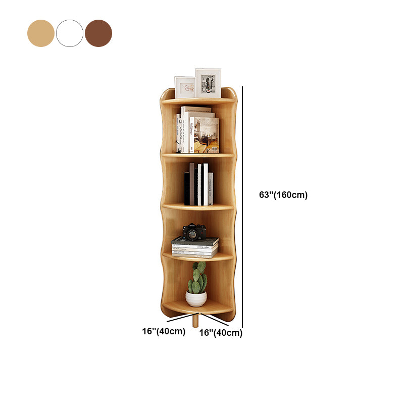 Rubber-Wood Bookshelf Closed Back Bedroom Modern Bookshelf 16" W X 63" H
