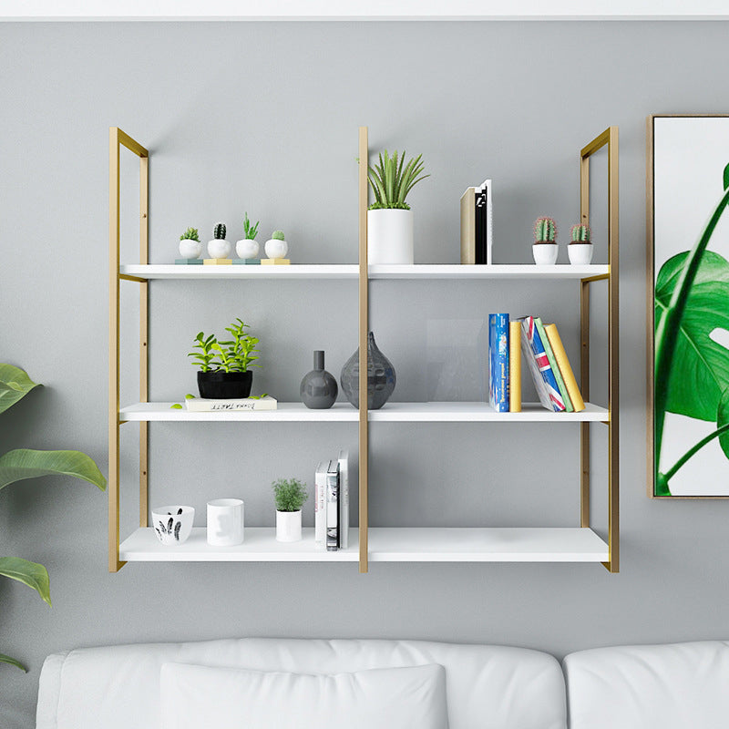 Etagere Bookcase with Wall Mounted Shelves Metal Bookshelf for Home Office
