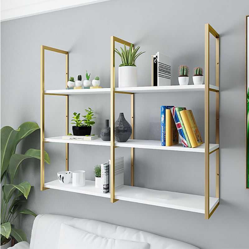 Etagere Bookcase with Wall Mounted Shelves Metal Bookshelf for Home Office
