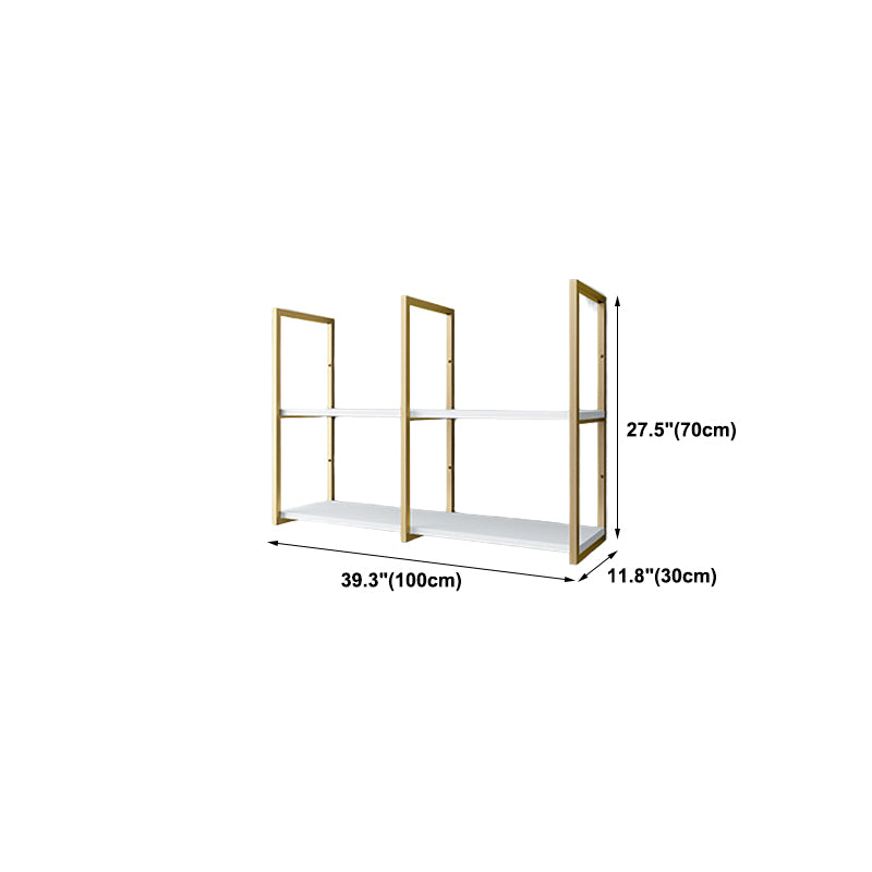 Etagere Bookcase with Wall Mounted Shelves Metal Bookshelf for Home Office