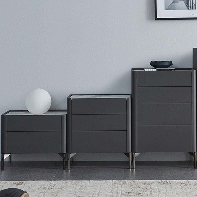 Contemporary Stone Storage Chest Vertical Bedroom Chest with Drawers