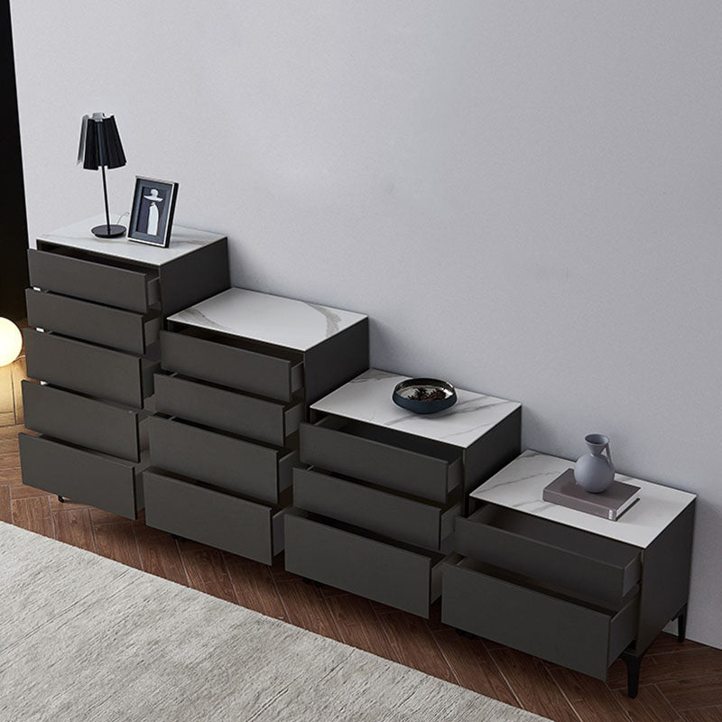 Bedroom Contemporary Stone Storage Chest Vertical Chest with Drawers