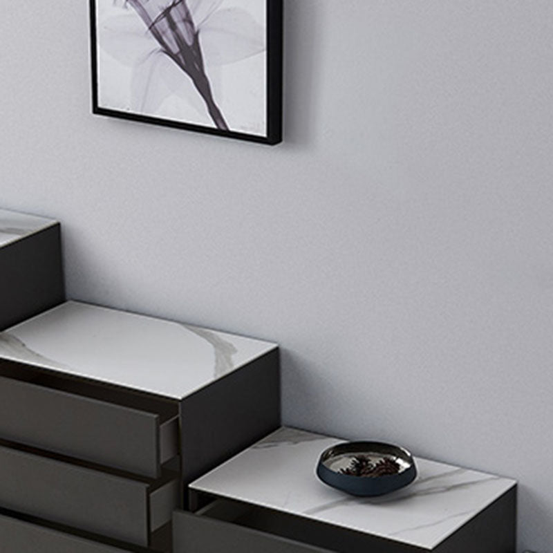 Bedroom Contemporary Stone Storage Chest Vertical Chest with Drawers