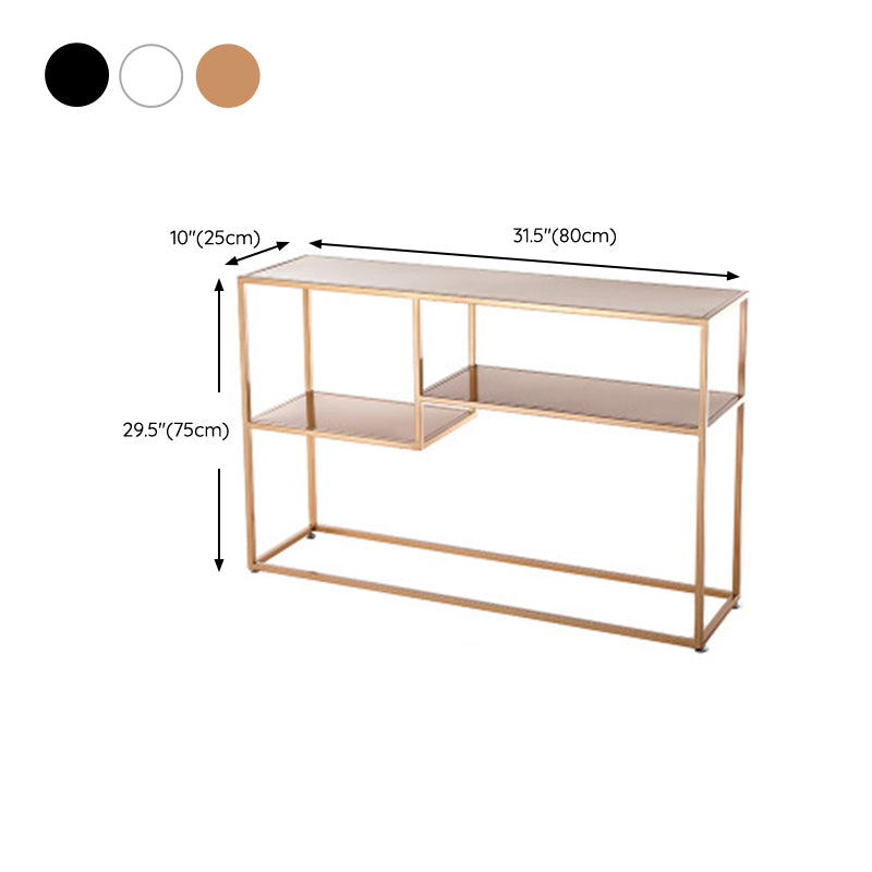 29.53-inch Tall Modern Console Table Iron Accent Table with Shelves