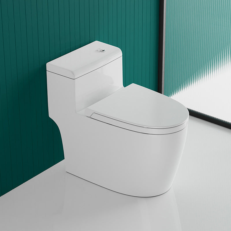 Traditional One Piece Toilet Floor Mounted White Toilet Bowl for Washroom