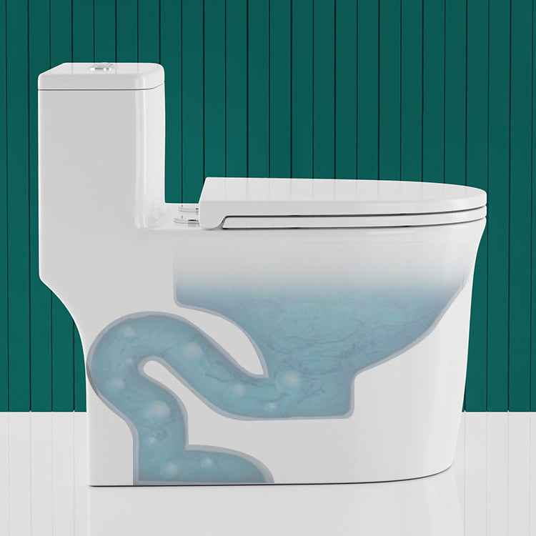 Traditional One Piece Toilet Floor Mounted White Toilet Bowl for Washroom
