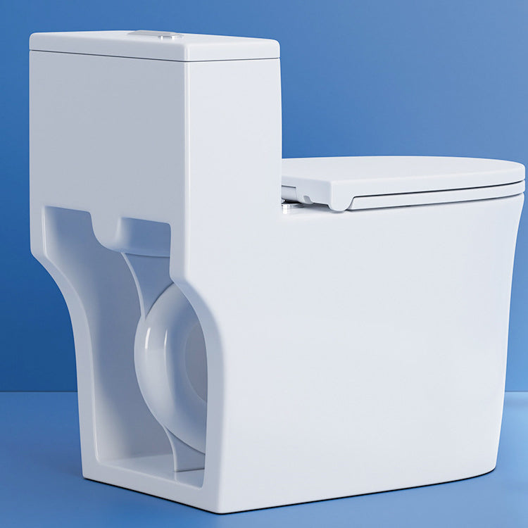 Traditional One Piece Toilet Floor Mounted White Toilet Bowl for Washroom