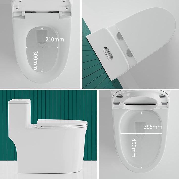 Traditional One Piece Toilet Floor Mounted White Toilet Bowl for Washroom