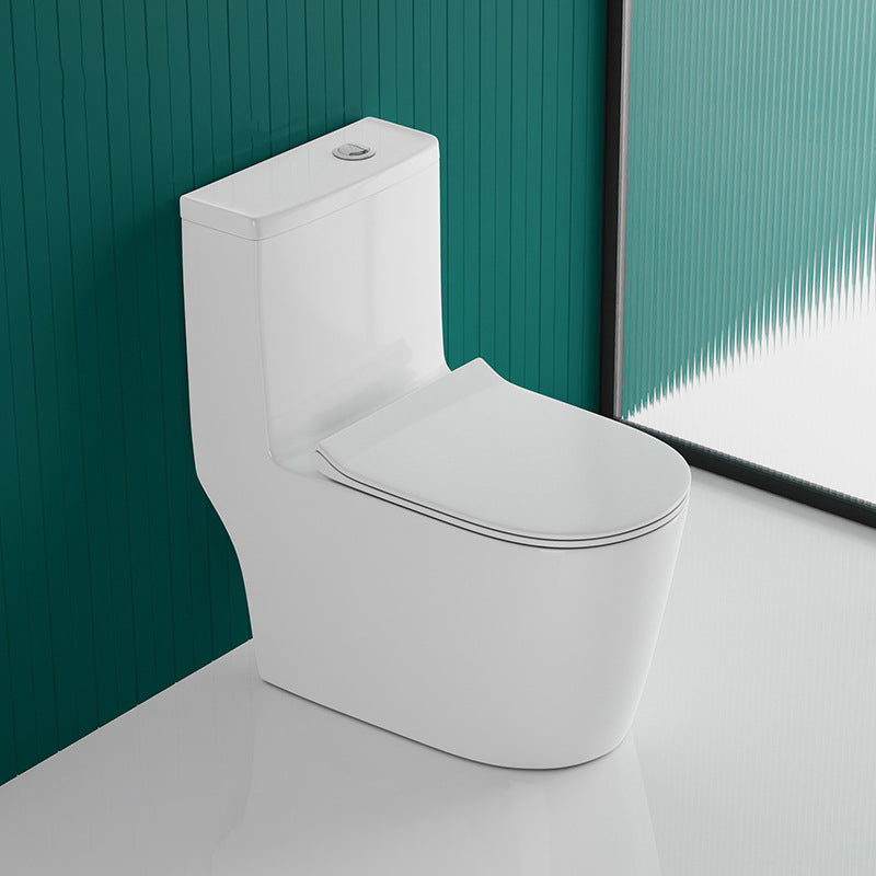 Traditional One Piece Toilet Floor Mounted White Toilet Bowl for Washroom