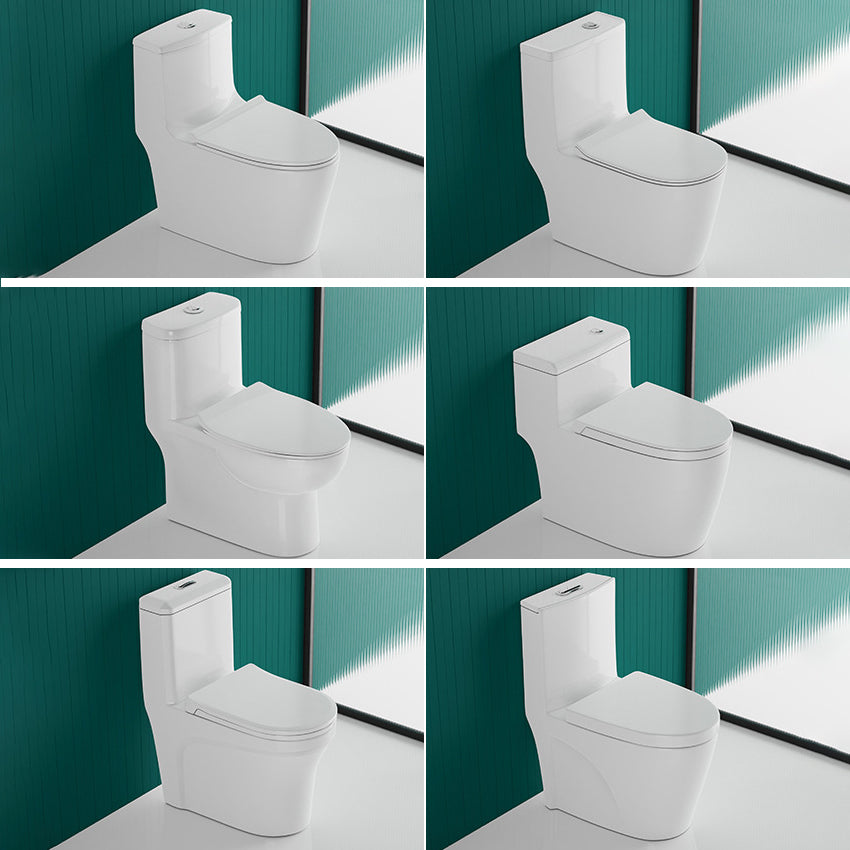 Traditional One Piece Toilet Floor Mounted White Toilet Bowl for Washroom