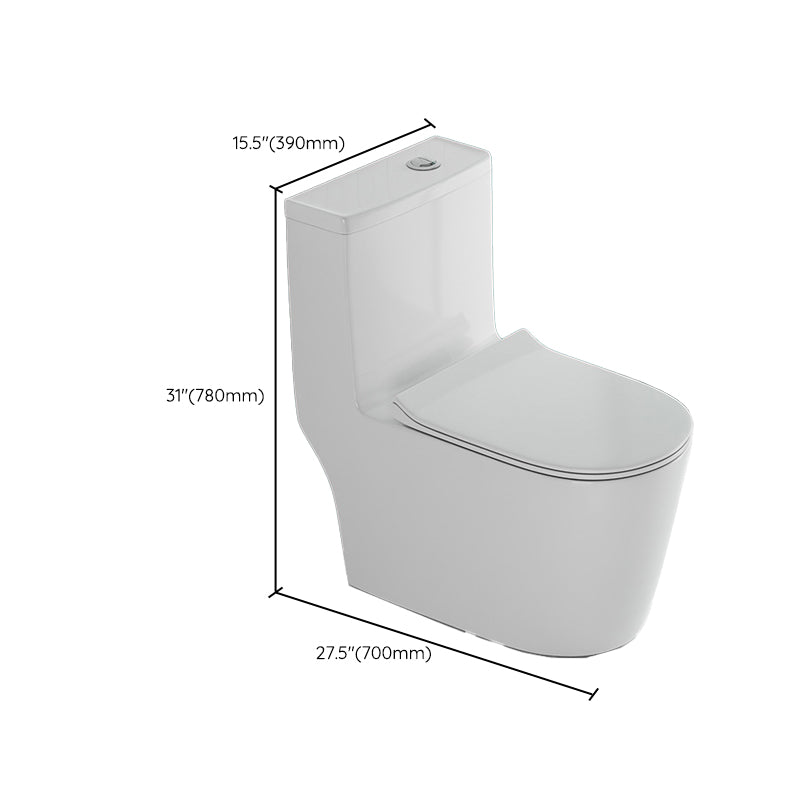 Traditional One Piece Toilet Floor Mounted White Toilet Bowl for Washroom
