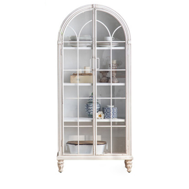 Traditional Wood Cabinet Multi-shelf Buffet Cabinet with Door for Living Room