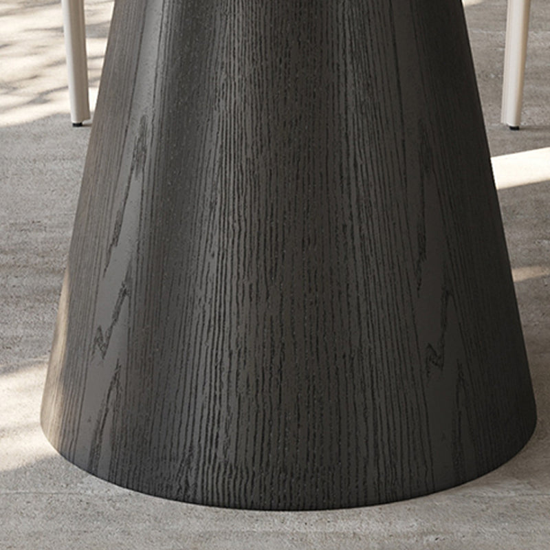 Modern Pedestal Casual Dining Table Round Dining Table with Ash Wood Base