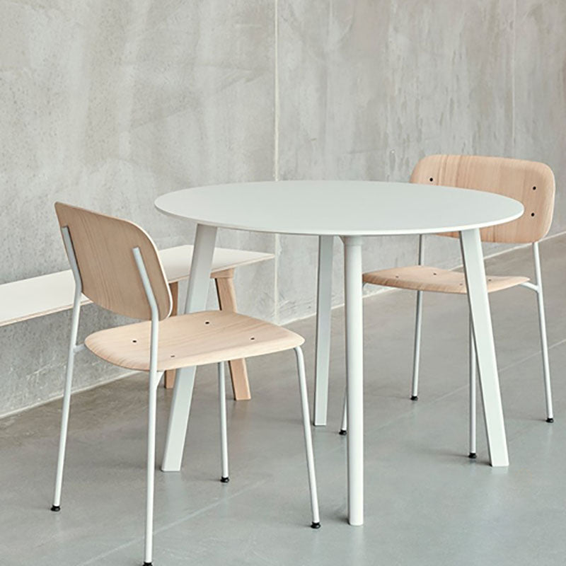 Contemporary Style Armless Chair Open Back Side Wooden Chair with Metal Base