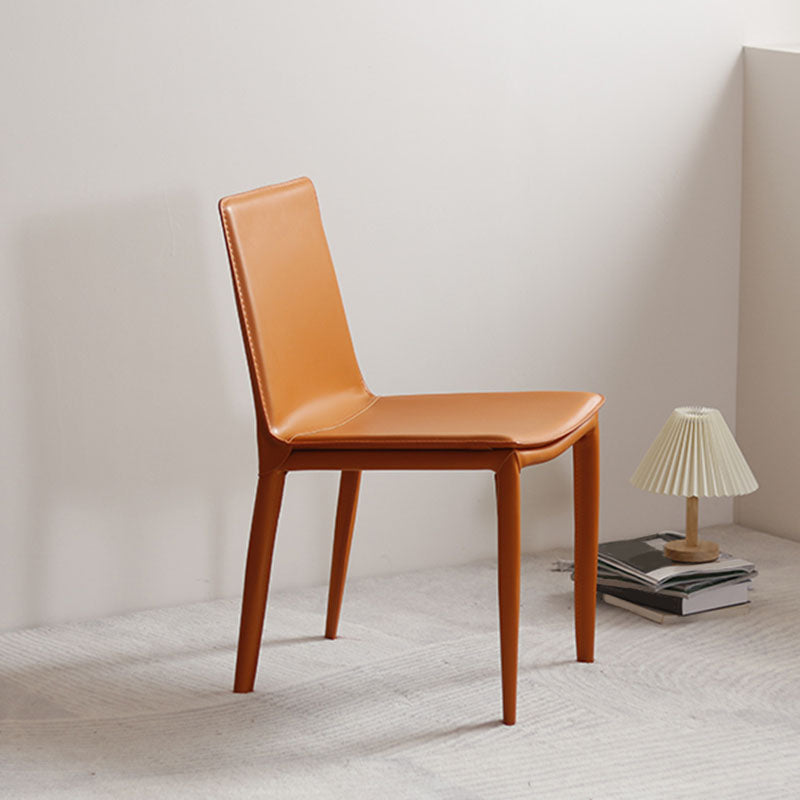 Designer Style Armless Chair Parson Back Side Leather Chair for Restaurant