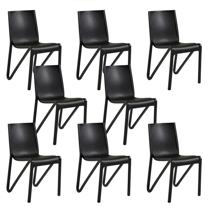Contemporary Style Armless Chair Plastic Solid Back Side Dining Chair for Restaurant