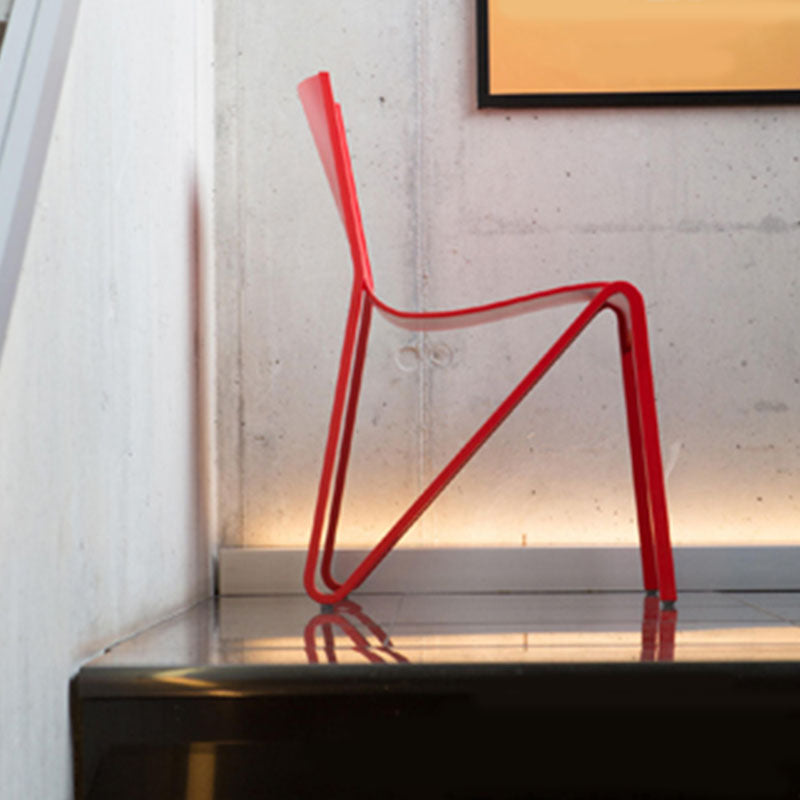 Contemporary Style Armless Chair Plastic Solid Back Side Dining Chair for Restaurant