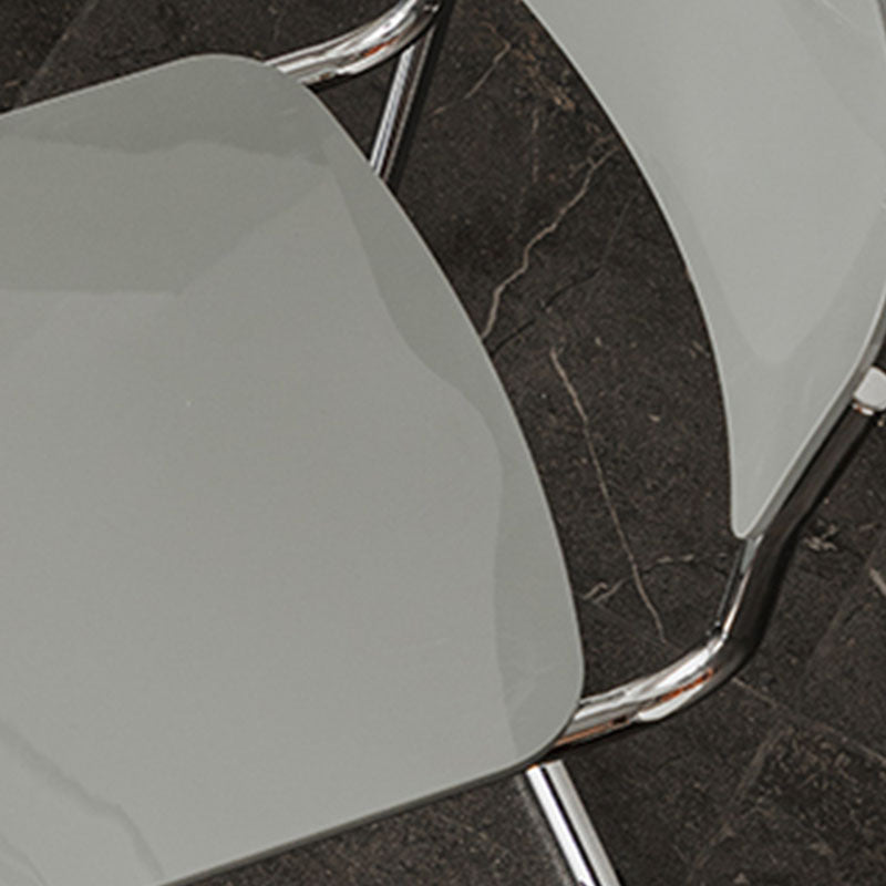 Contemporary Style Armless Chair Plastic Open Back Side Chair with Metal Base
