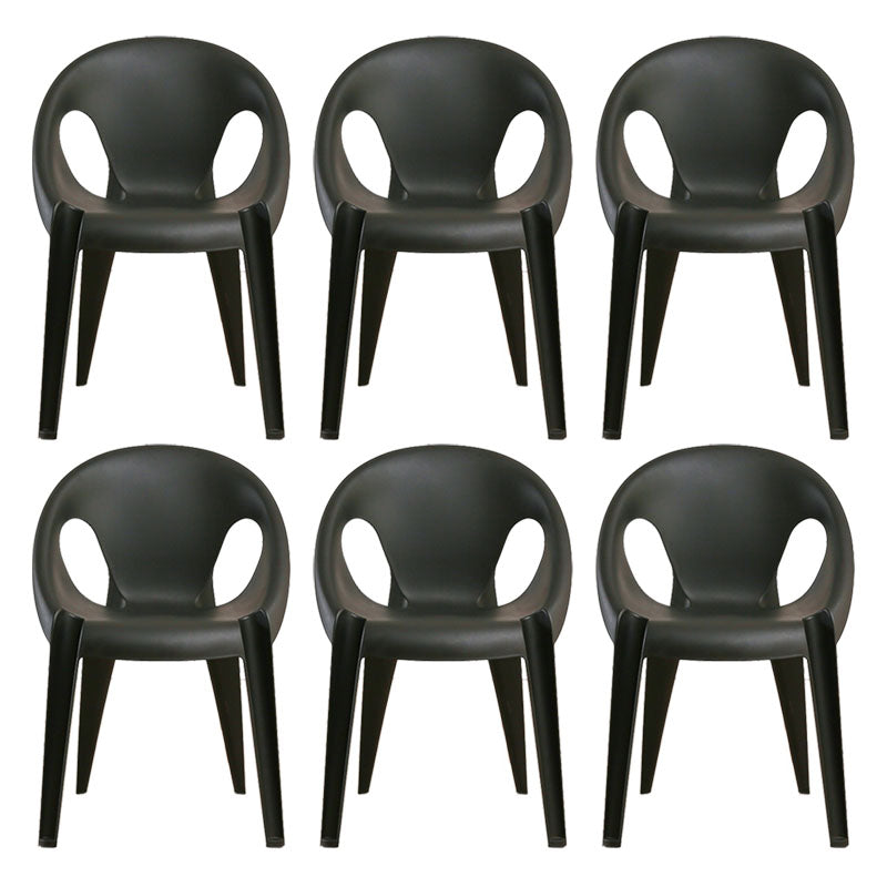 Modern Open Back Side Chair Plastic Arm Chair for Dining Room Bedroom