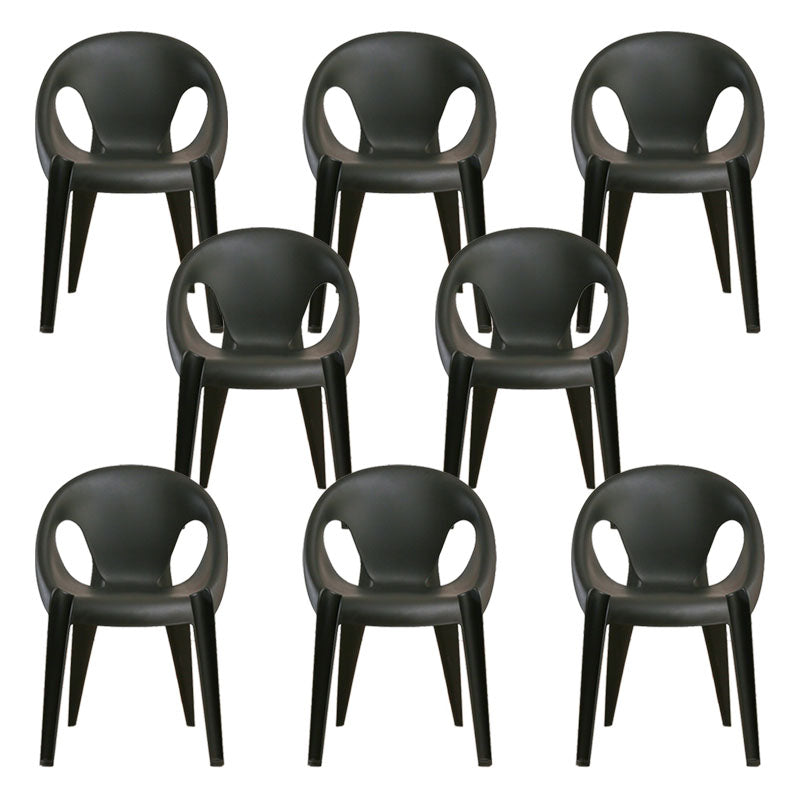 Modern Open Back Side Chair Plastic Arm Chair for Dining Room Bedroom