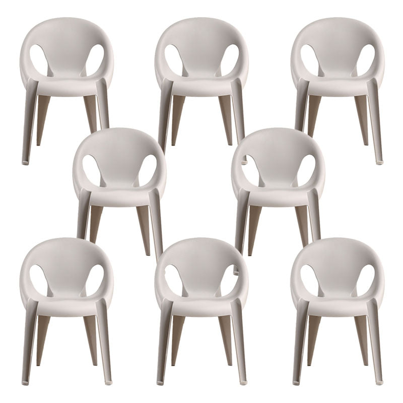 Modern Open Back Side Chair Plastic Arm Chair for Dining Room Bedroom