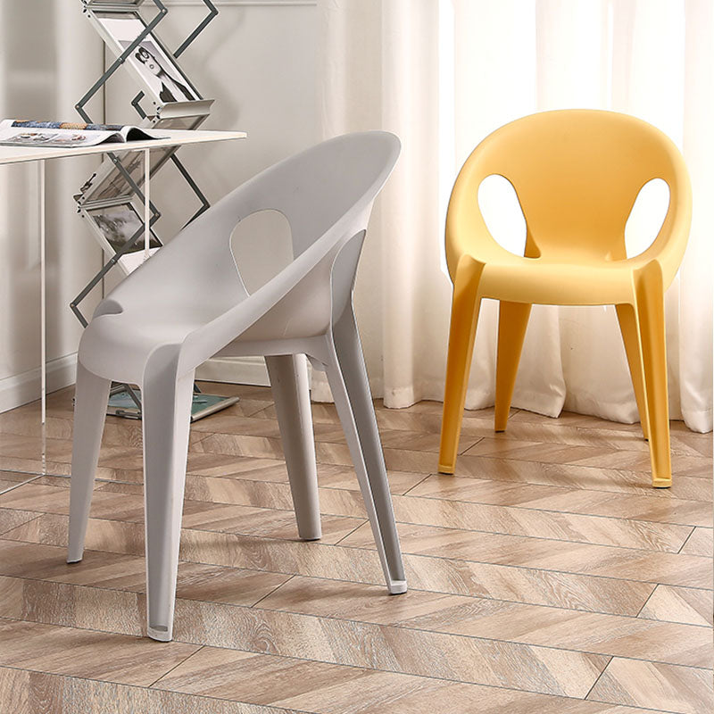 Modern Open Back Side Chair Plastic Arm Chair for Dining Room Bedroom