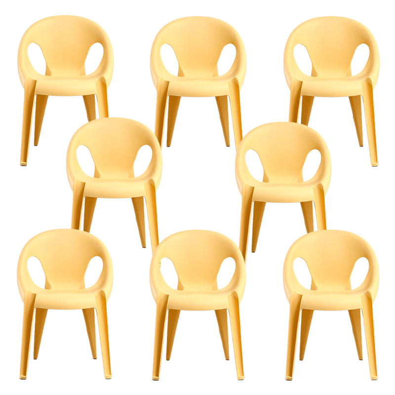 Modern Open Back Side Chair Plastic Arm Chair for Dining Room Bedroom