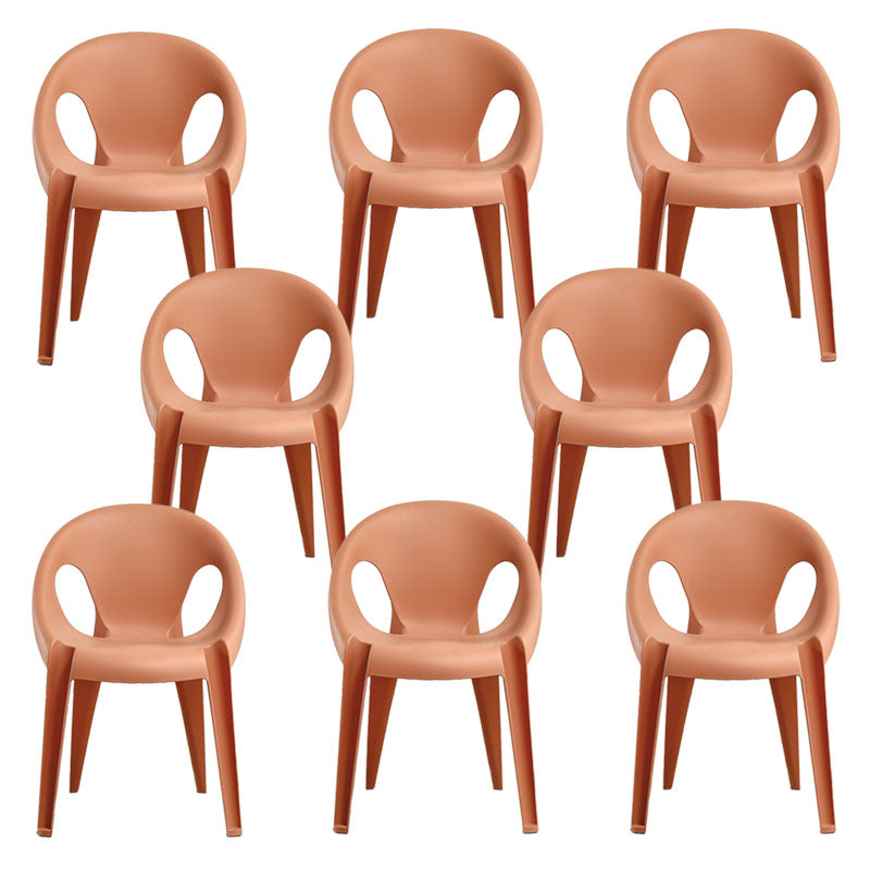 Modern Open Back Side Chair Plastic Arm Chair for Dining Room Bedroom