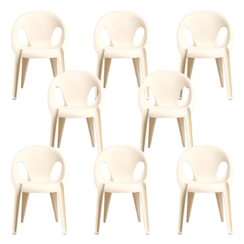 Modern Open Back Side Chair Plastic Arm Chair for Dining Room Bedroom