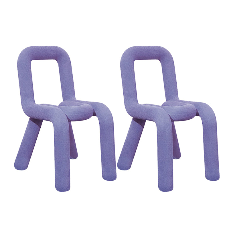 Contemporary Chair Open Back Dining Armless Dining Chairs with Metal Legs for Kitchen