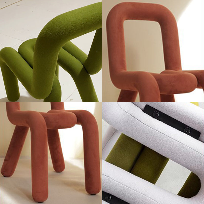 Contemporary Chair Open Back Dining Armless Dining Chairs with Metal Legs for Kitchen