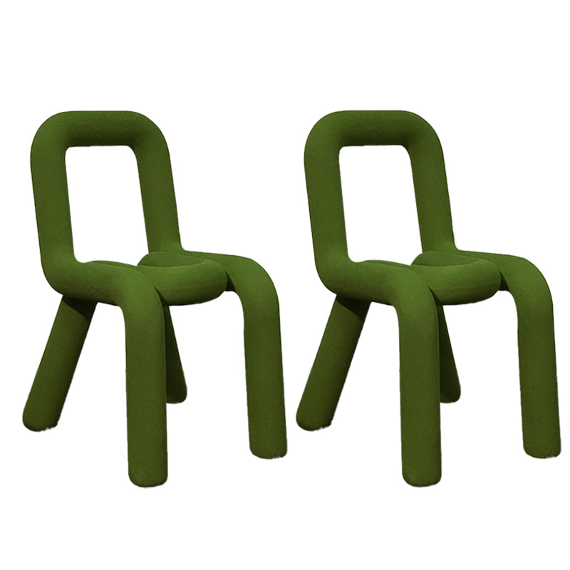 Contemporary Chair Open Back Dining Armless Dining Chairs with Metal Legs for Kitchen