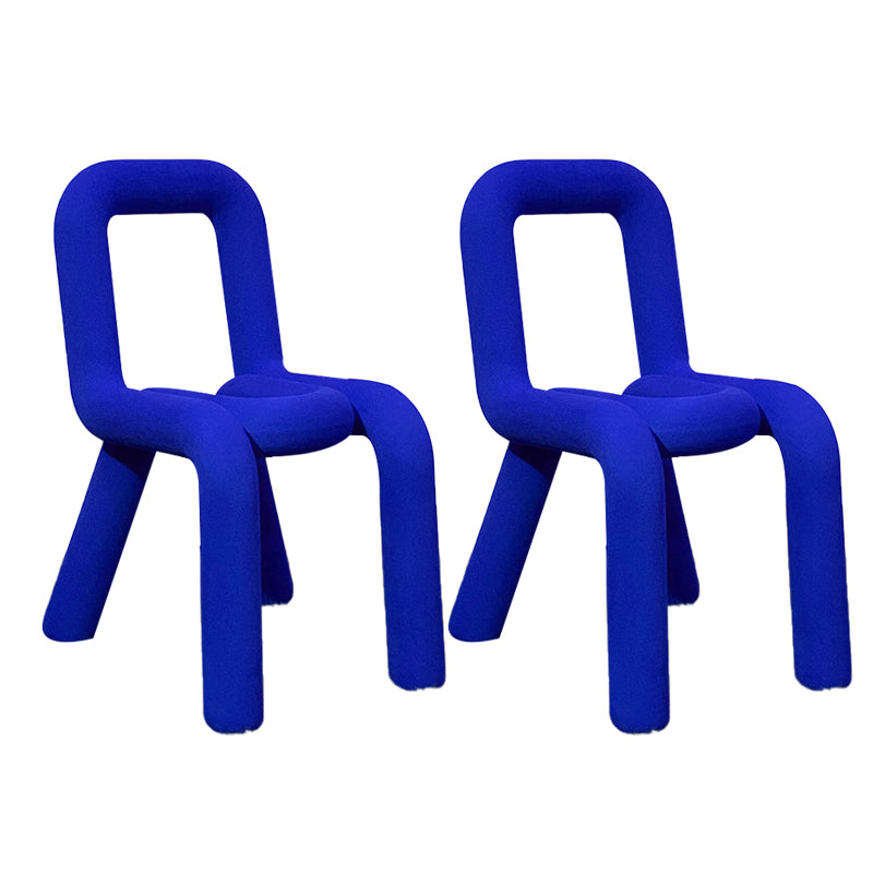 Contemporary Chair Open Back Dining Armless Dining Chairs with Metal Legs for Kitchen