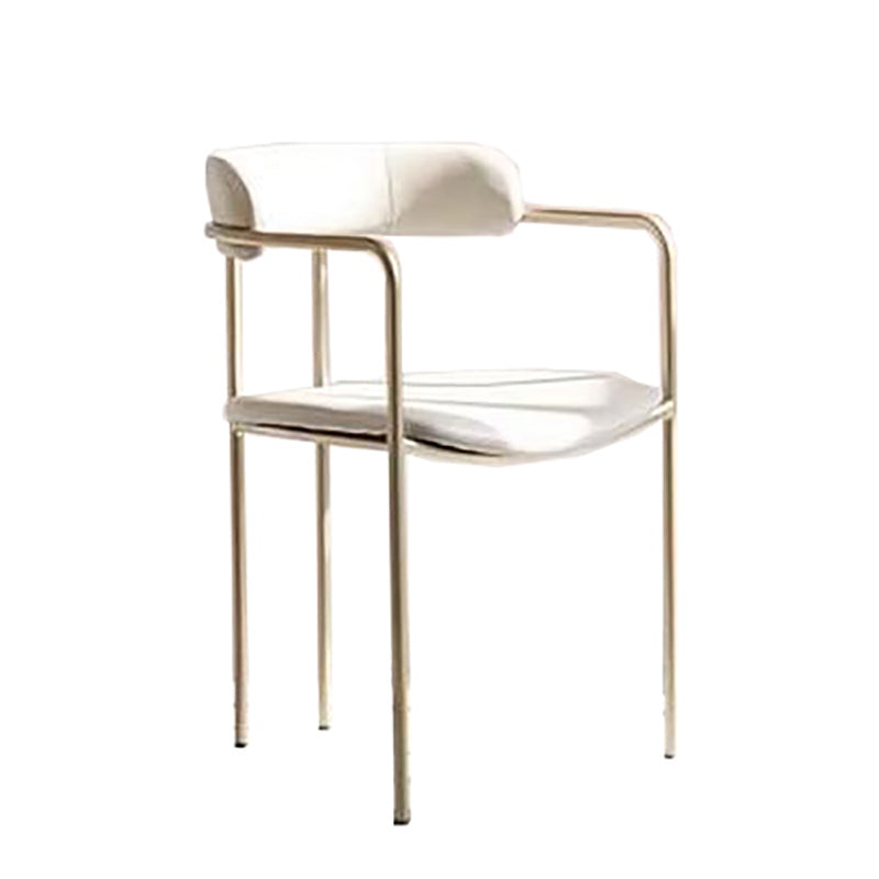 Luxurious Upholstered Arm Chair Open Back Side Velvet Chair with Metal Base