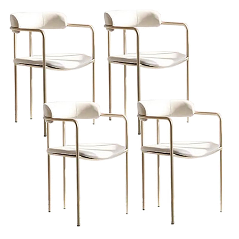 Luxurious Upholstered Arm Chair Open Back Side Velvet Chair with Metal Base