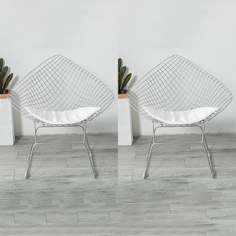 Industrial Style Arm Chair Cross Back Side Metal Chair for Dining Room