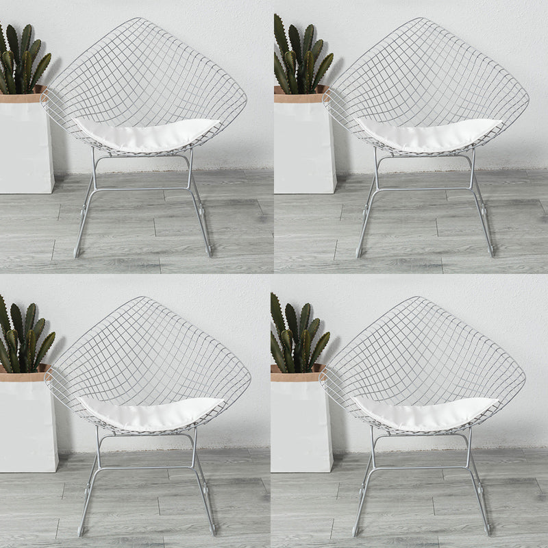 Industrial Style Arm Chair Cross Back Side Metal Chair for Dining Room