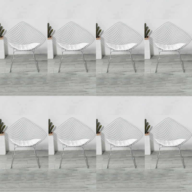 Industrial Style Arm Chair Cross Back Side Metal Chair for Dining Room